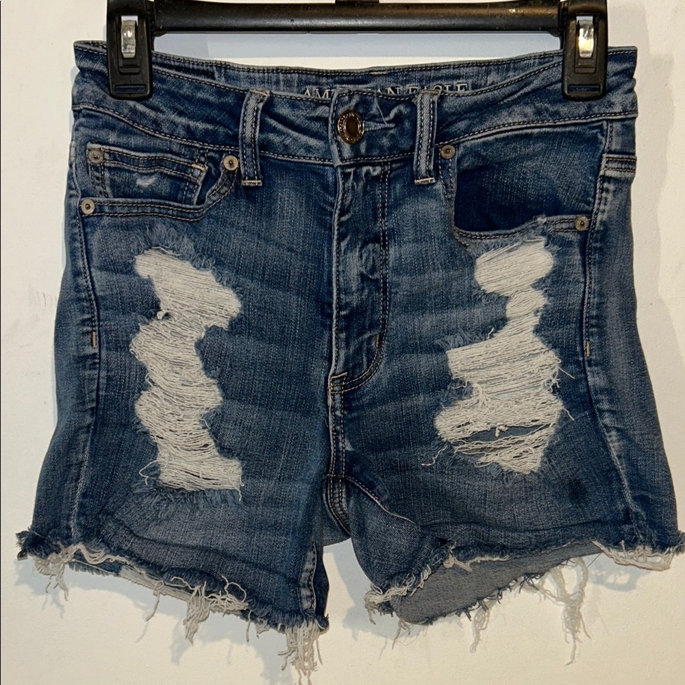 American Eagle Outfitters Ripped Blue Jean Shorts